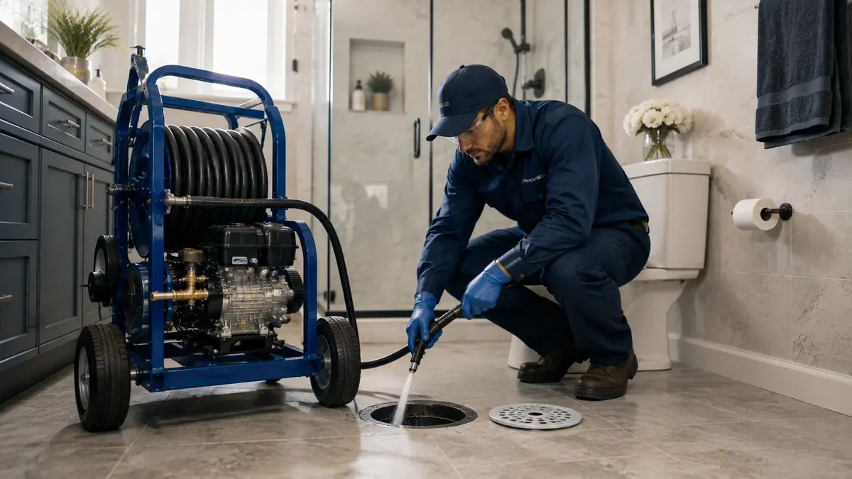 Bathroom Drain Hydro Jetting in Cabazon