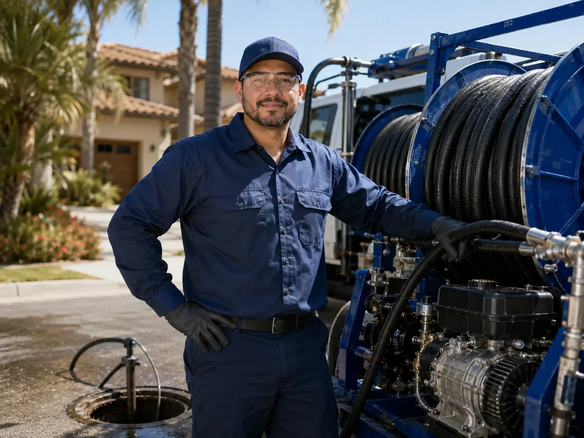 Hydro jet sewer cleaning in Cabazon