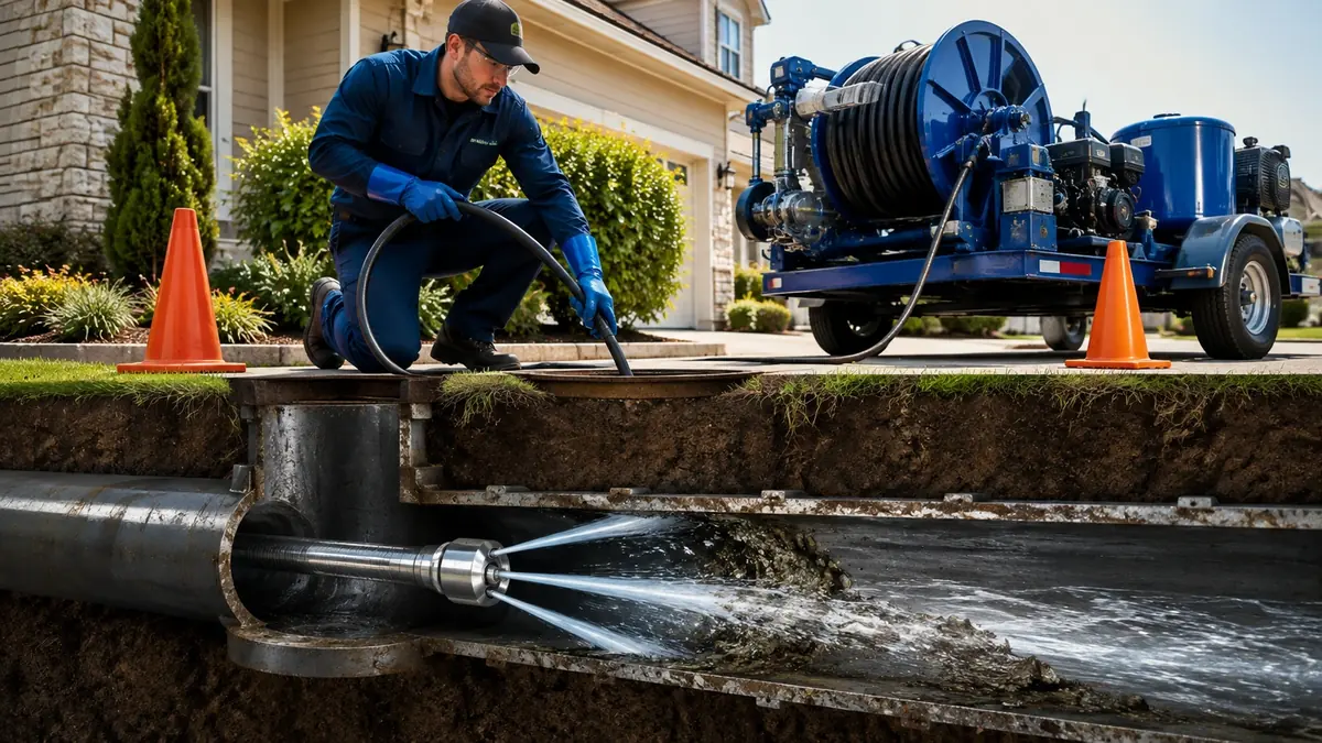 Main Sewer Line Hydro Jet Cleaning in Cabazon