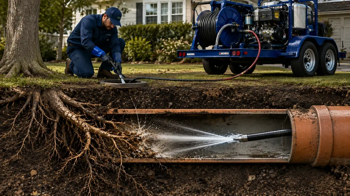 Tree Root Removal with Hydro Jetting in Cabazon